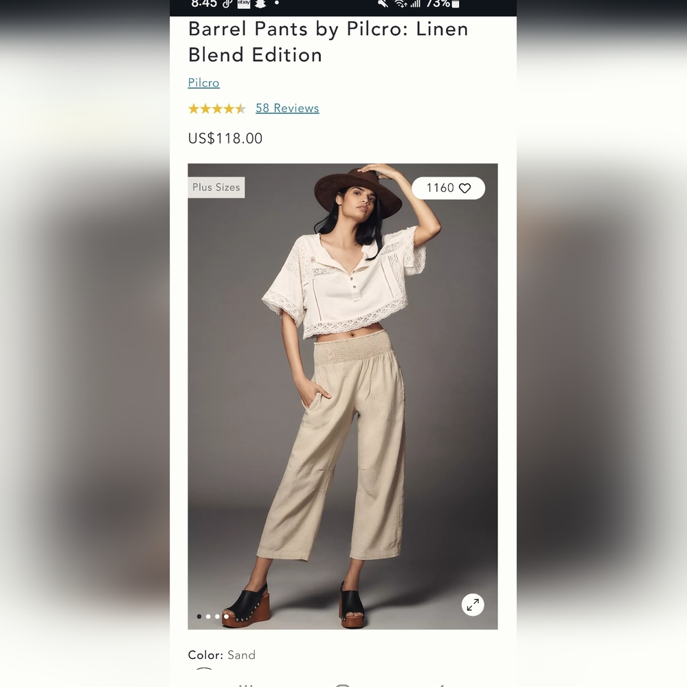 Anthropologie Reese Barrel Pant 2xl